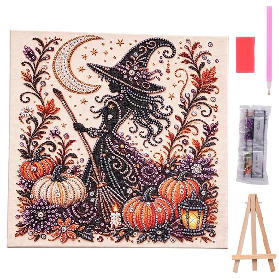 Halloween Ghost Pearl Art DIY Kit, Spooky 3D Diamond Art Painting Crafts