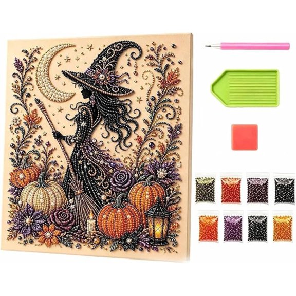Halloween Ghost Pearl Art DIY Kit, All-In-One Craft Bundle With Ghost Motifs, Fall Household Wall Accent, Custom Handcrafted Gift For Holiday Gatherings