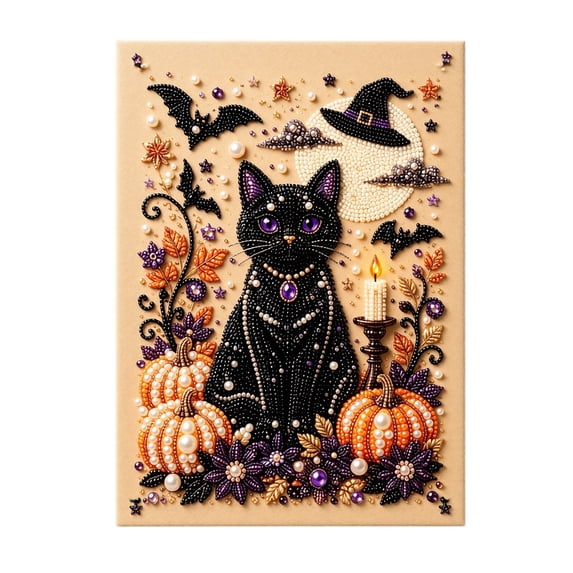 Halloween Ghost Pearl Art DIY Kit, Ghost Diamonds Painting Crafts Kit, Spooky Halloween Decoration Wall Art, 3D Horror Pearl Diamond Art for Adults & Beginner (D)