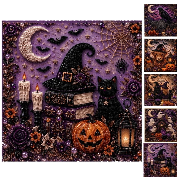 Halloween Ghost Pearl Art DIY Kit Pearl Diamond Art Kits for Adults Pearl Art Kit for Adults DIY Art Craft Halloween Gift,B2