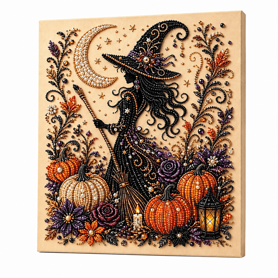 Halloween Ghost Pearl Art DIY Kit, Spooky Cute 3D Diamond Art Painting Crafts Kits for Adults, DIY Fall Home Decor Wall Arts, Beginner DIYs Seasonal Party Gifts
