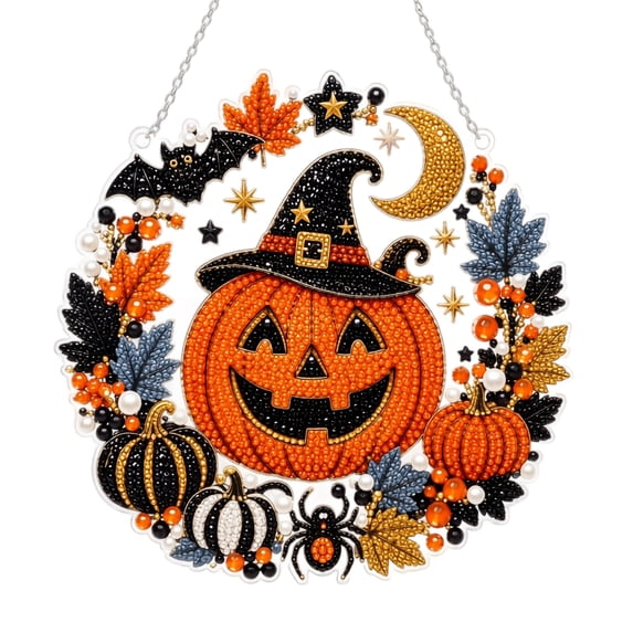 Halloween Ghost Pearl Art DIY Kit, Spooky Cute 3D Diamond Painting Crafts, DIY Fall Home Decor Wall Art, Beginner DIY Seasonal Party Gift
