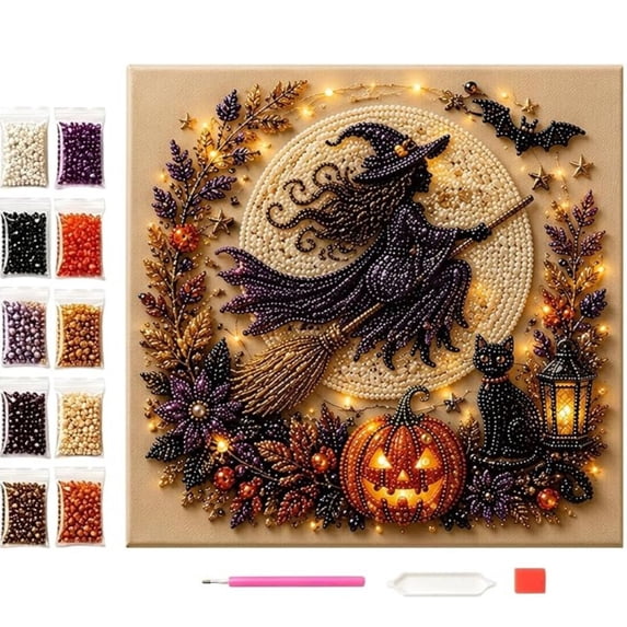 Halloween Ghost Pearl Art DIY Kit, Spooky Cute 3D Diamond Painting Crafts, DIY Fall Home Decor Wall Art for Adults, Beginner DIY Seasonal Party Gift