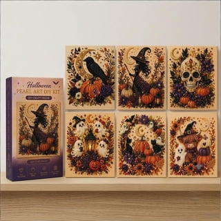 Halloween Ghost Pearl Art DIY Kit, Spooky Cute 3D Diamond Painting Crafts for Adults, DIY Fall Home Decor Wall Art, Beginner DIY Seasonal Party Gift