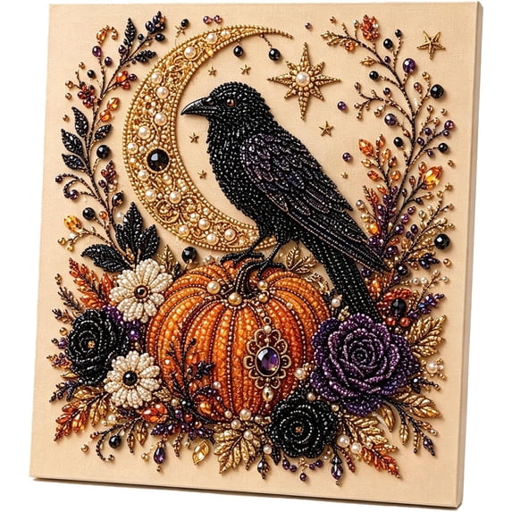 Halloween Ghost Pearl Art DIY Kit, Spooky Cute Diamond Painting Crafts for Adults, Fall Home Decor Wall Art Painting Kit