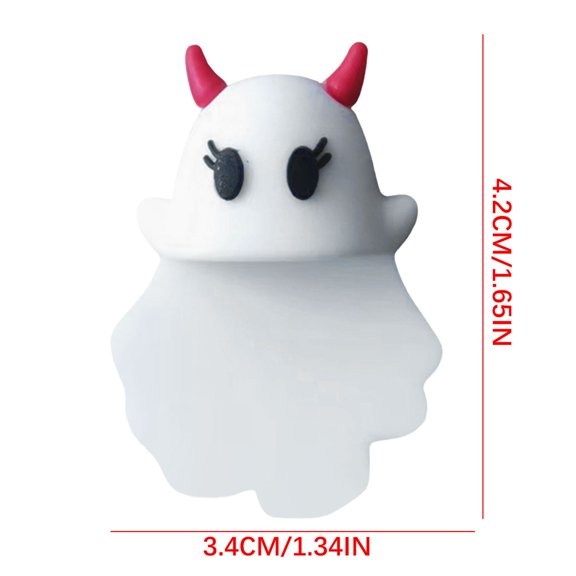 Halloween Ghost Pendant For Phone Case Decoration Mini Spooky Plastic Charms For Desktop Electronics 1 Count