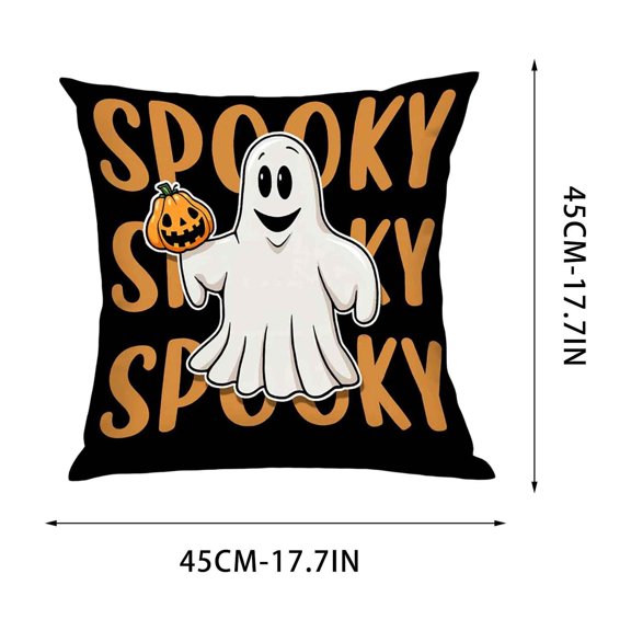 Halloween Ghost Pillow Cover, Decorative Throw Pillow Case for Couch, Sofa, Bed and Holiday Decor
