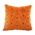 thumbnail image 1 of Halloween Ghost Pillow Covers 18x18 inch Set of 1 Orange Ghost Throw Pillow Cases Soft Plush Faux Fur Wool Decorative Cushion Case for Sofa Couch Bed Chair Living Room Home Decor, 1 of 6