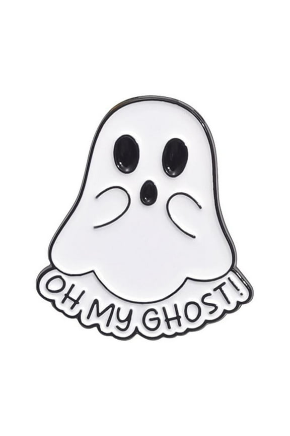 Halloween Ghost Pin- Enamel Lapel Pins for Gifts (1 Pack 1.2 Inch), Spooky Brooch for Women Men, Wear on Bags Jackets Lanyards, Metal Costume Accessory