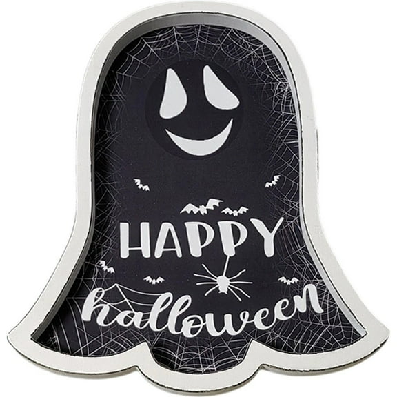 Halloween Ghost Plate Wooden Ghost Shaped Serving Platter Snack Fruit Meat Cheese Board Ghost Theme Cake Plate Halloween Appetizers Board Party Decoration