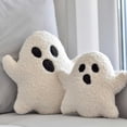 thumbnail image 1 of Halloween Ghost Plush Pillow, Cute Ghost Shaped Cushion Soft Ghost Decorative Throw Pillow For Fall Halloween Home Sofa Indoor Party Decor(White-10.62"), 1 of 5