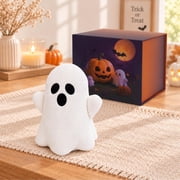 Blublu Park Halloween Ghost Plush Toy, Cute White Stuffed Animal with Gift Box, Boo Basket Stuffer, Halloween Gift & Decor for Kids Boys Girls