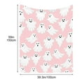 thumbnail image 1 of Halloween Ghost Printed Soft Flannel Blanket for Adults Kids,Cozy Throw Blanket for Sofa,Office,Lunch Break,Travel,50x60,60x90,70x90,90x120 Inches (Black Orange), 1 of 9