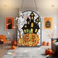 thumbnail image 1 of Halloween Ghost Pumpkin ACRYLIC Suncatcher, Acrylic Holographic Window Decor, Haunted House Hanging Sign, Spooky Fall Decoration, 1 of 7