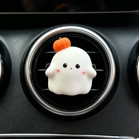 Halloween Ghost Pumpkin Car Air Freshener, 5ml Vent Clip Decoration, Spooky Vehicle Accessory, Holiday Auto Styling Decor