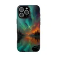 thumbnail image 1 of Aurora Borealis Forest Lake Night Sky Art Phone Case with iPhone 11 to 17 Pro Max, 1 of 2