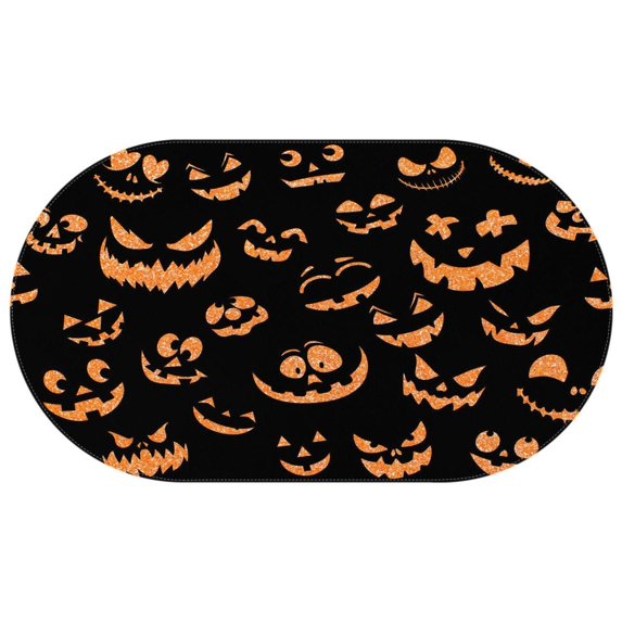 Halloween Ghost Pumpkin Face Tablecloths Water Resistant Table Cloth for Dining Holiday Halloween Dinner Oil-Proof Oval 60x102 Inch Heavy Weight Table Covers for Party