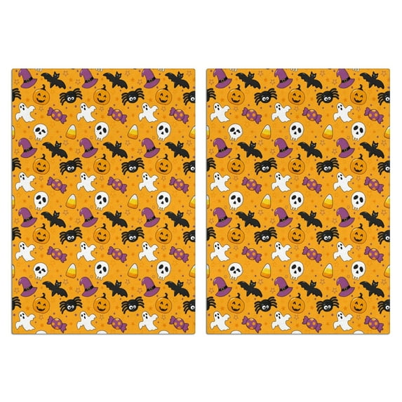 Halloween Ghost Pumpkin Kitchen Towels Set, 2-Pack Decorative Tea Towels 18x26, Absorbent Soft Dish Towels for Kitchen, Bar Towels for Coffee Nook, Witchy Fall Home Decor