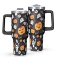 thumbnail image 1 of Halloween Ghost Pumpkin Medley Pattern Tumbler with Handle and Lid,40oz Double Wall Vacuum Insulated Tumbler,Cups Gift for Women and Men, 1 of 7