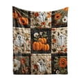 thumbnail image 1 of Halloween Ghost Pumpkin Patchwork Quilted Throw Blanket,Vintage Floral Sunflower Stitched Quilt Blanket,Soft Reversible Bed Couch Cover For Autumn Harvest,Bedroom Decor A, 1 of 5