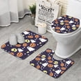 thumbnail image 1 of Halloween Ghost & Pumpkin Pattern Bathroom Rugs Sets 3 Piece,Toilet Cover Set,Absorbent Non Slip Bathroom Mats Sets with U-Shaped Contour Rug Toilet Rug Set, 1 of 5
