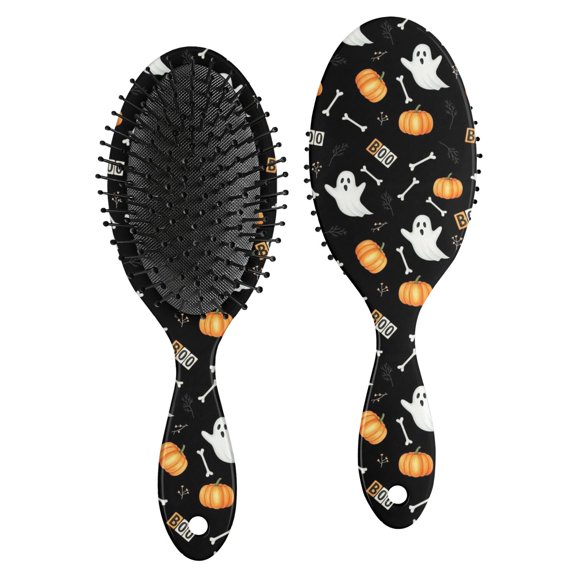 Halloween Ghost Pumpkin Pattern Brush, Detangling Hair Brush,Oval Paddle Hair Brush, PP Material Gifts for Holiday Birthday Gifts