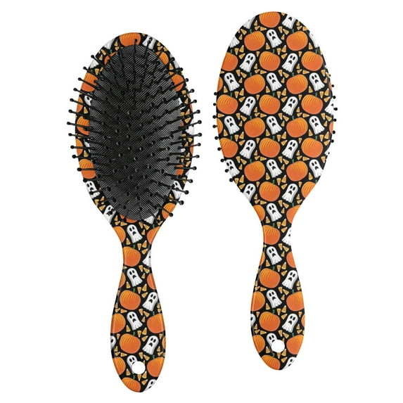 Halloween Ghost & Pumpkin Pattern Hair Brush,Girls Detangling Hair Brush,Glide Through Tangles with Ease for Wet & Dry Hair,8.8"X2.8"