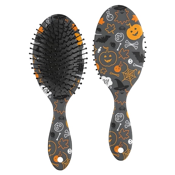 Halloween Ghost Pumpkin Pattern Hair Brush,Girls Detangling Hair Brush,Glide Through Tangles with Ease for Wet & Dry Hair,8.8"X2.8"