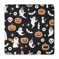thumbnail image 1 of Halloween Ghosts Pumpkins and Spooky Icons Square Fitted Tablecloth with Elastic Edge,Square Table Cover,Washable Elastic Table Cover for Home Kitchen Party Decor 34"x34", 1 of 6