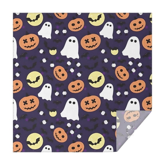 Halloween Ghost & Pumpkin Pattern Square Tablecloth,Waterproof Square Table Cover,Wipeable Spillproof Washable Table Cover for Home Kitchen Party Decor 42"X42"(107x107cm)