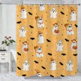 thumbnail image 1 of Halloween Ghost and Pumpkin Shower Curtain, Holiday Bathroom Decor, Polyester Fabric Waterproof Machine Washable, Halloween Home Party Decoration, 72 x 72 Inches, 1 of 7