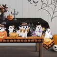 thumbnail image 1 of Halloween Ghost Pumpkin Tablecloth Waterproof, Black Orange Plaid Table Cloth Rectangle, Washable Table Cover for Halloween Party Home Kitchen Decoration (60×84 Inch), 1 of 6