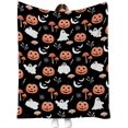 thumbnail image 1 of Halloween Ghost Pumpkin Throw Blanket,Cute Bats Spider Web Mushroom Throw Blanket for Couch Sofa Bed Chair Soft Flannel Fleece Halloween Decor Throw Festival Gifts 50x60 Inches, 1 of 21