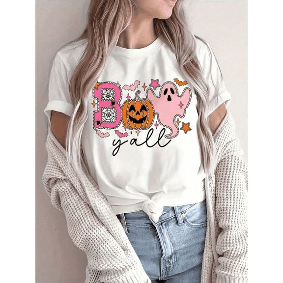 Halloween Ghost & Pumpkin Women's Shirts: Festive and Spooky Fashion Statements!