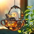 thumbnail image 1 of Halloween Ghost Reading Book Suncatcher, 3.2" Cute Ghost Reading in Teacup, Funny Acrylic Ghost Window Hanging Decorations Sun Catcher, Window Hanging Decoration for Home Decor, 1 of 7