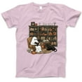 thumbnail image 1 of Halloween Ghost Reading Books T-Shirt with Black Cat, Spooky Library Bookshelf Tee, Cute Ghost Shirt, Witchy Book Lover Gift, Fall Aesthetic Top, 1 of 7