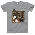 thumbnail image 1 of Halloween Ghost Reading Books T-Shirt with Black Cat, Spooky Library Bookshelf Tee, Cute Ghost Shirt, Witchy Book Lover Gift, Fall Aesthetic Top, 1 of 7