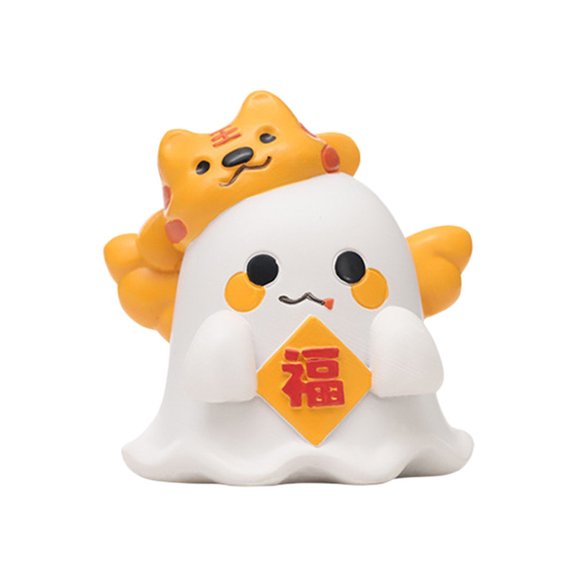 Halloween Ghost Resin Figurines | Cute Spooky Tabletop Decor for Coffee Bar Bookshelf Home Party