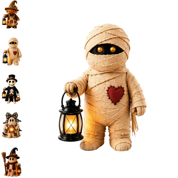 Halloween Ghost Resin Tabletop Figurine Set, Light-Up Star & Lantern Ghost Desktop Statue, Stable Standing Structure, Halloween Decorations Indoor For Halloween Party Decoration-D