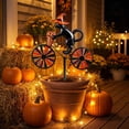 thumbnail image 1 of Halloween Ghost Riding Bicycle Metal Garden Stakes,Fixed Wheel Pumpkin Windmill Ornament for Garden Patio Lawn Autumn Holiday Outdoor Decor, 1 of 6