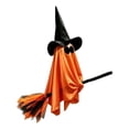 thumbnail image 1 of Halloween Ghost Riding Broom Decoration, Hanging Witch Hat Ghost Decor with Broomstick Design Lightweight Structure And Easy Suspension, Festive Decoration, Spooky Halloween Decorations, 1 of 8