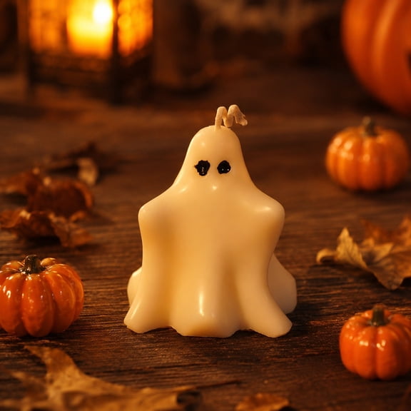 Halloween Ghost Scented Candle Handmade Natural Soy Wax Aromatherapy Candle Long Lasting Burning Spooky Ghost Candle Halloween Home Table Decor halloween decor