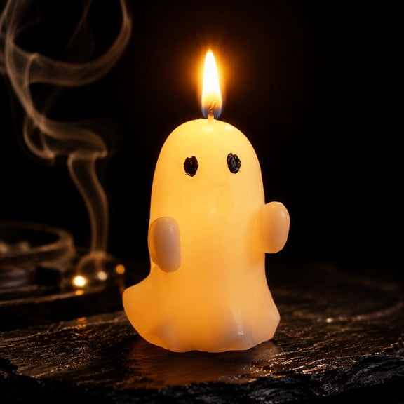 Halloween Ghost Scented Candle Handmade Natural Soy Wax Aromatherapy Candle Long Lasting Burning Spooky Ghost Candle Halloween Home Table Decor