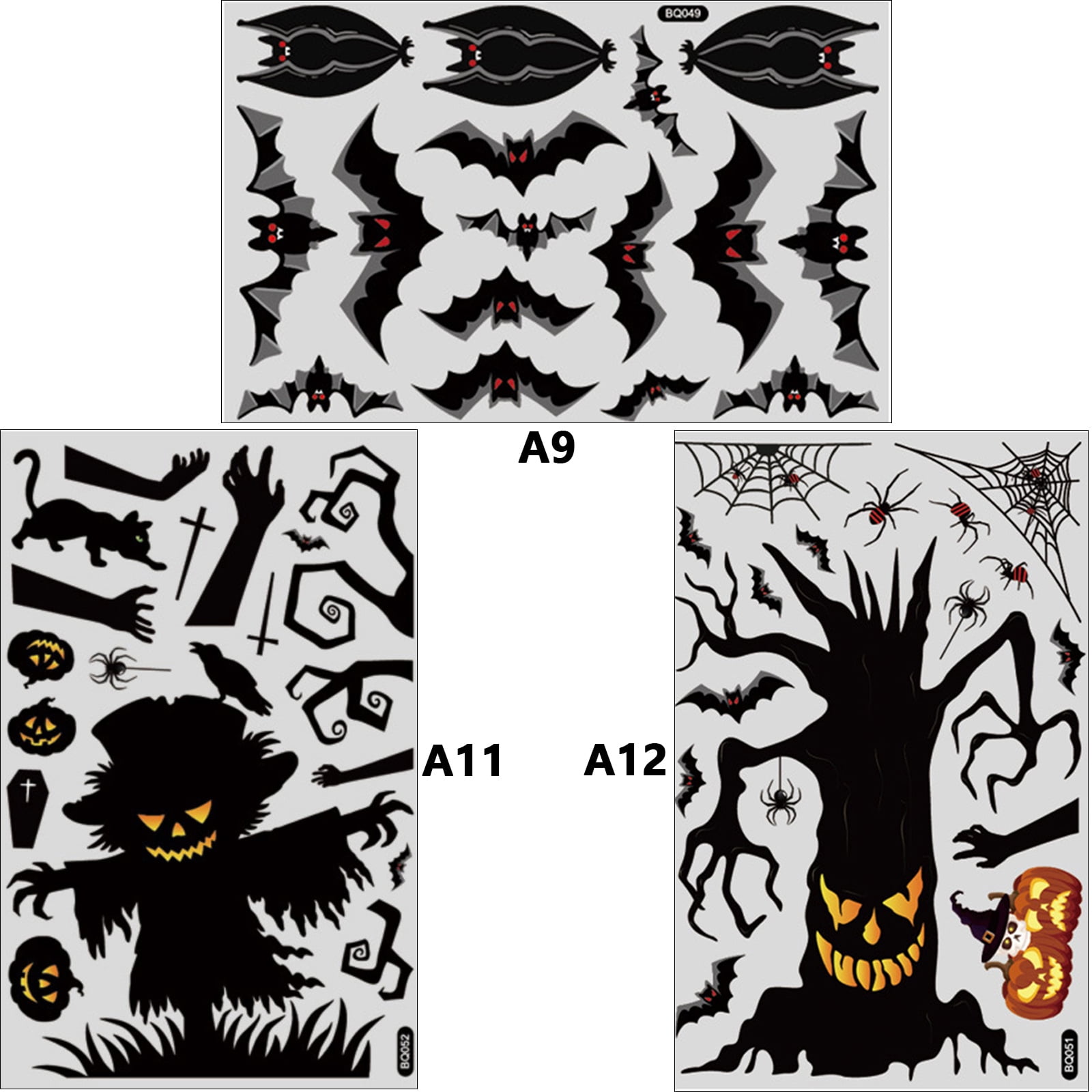 Halloween Ghost Ghost Shadow Window Stickers Witch Death Bat Skeleton