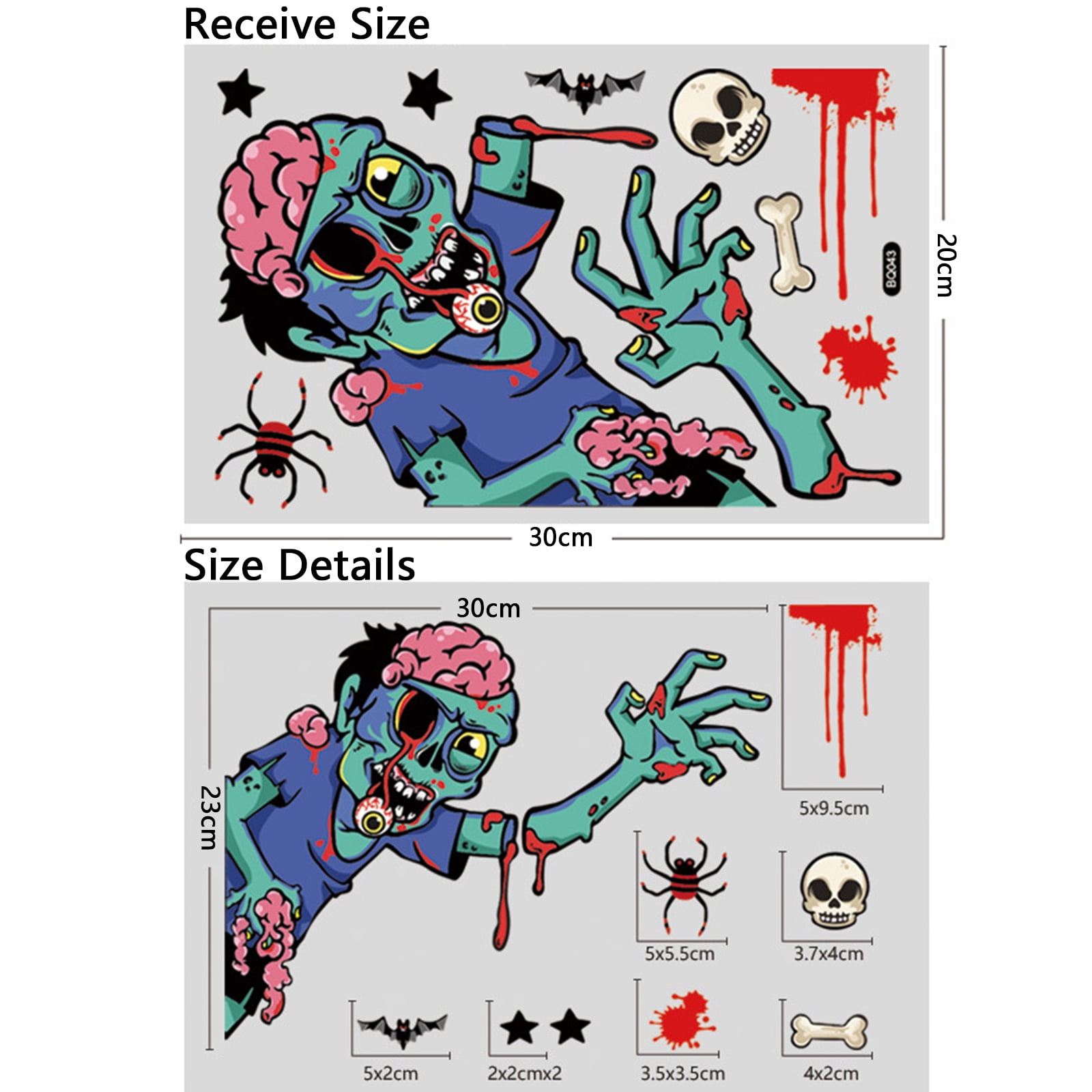 Halloween Ghost Ghost Shadow Window Stickers Witch Death Bat Skeleton