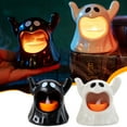 thumbnail image 1 of Halloween Ghost Shape Candle Hold-er, Ceramic Ghost Decor, Festival Halloween Candle Hold-er, Cute Ghost Shape Candle Hold-er Tea Lights, for Bedroom Living Room Table Halloween Party Decor, 1 of 6