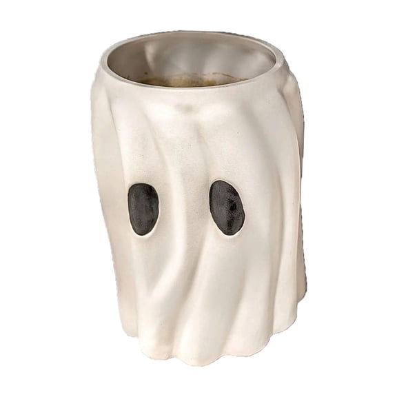 Halloween Ghost Shaped Ceramic Flowerpot Ghost Candy Storage Bucket Decor