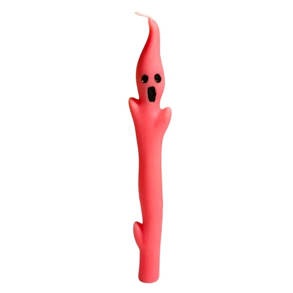 Halloween Ghost Shaped Taper Candles, 10in Spooky Twisted Stick Candle with Burning Wick, Novelty Tabletop Ornament for Halloween Home Party Themed Atmosphere Decoration