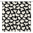 thumbnail image 1 of Halloween Ghost Shower Curtain Black White Spooky Gothic Cartoon Funny Scary Festival Fabric Curtain with Hooks for Bathroom Decor,70x70 Inch, 1 of 6