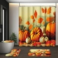 thumbnail image 1 of Halloween Ghost Shower Curtain Set with Toilet Lid Cover and Non-Slip Rugs, Evil Pumpkin Skull Candy Monster 4 Pcs Shower Curtains for Bathroom, Cute Scary Bathroom Decor Accessories, 1 of 7